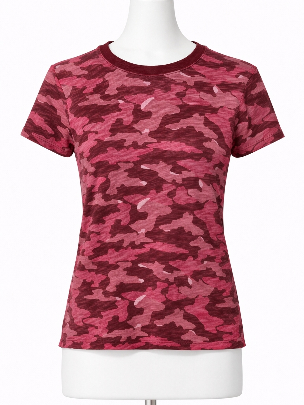 ATM Anthony Thomas Melillo Pink Camo Crew Neck Schoolboy Slub Jersey Tee Sz XS